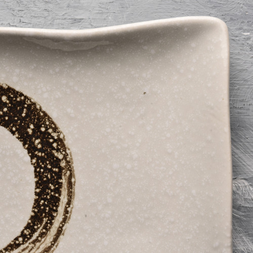 White Embossed Long Plate 9" 3