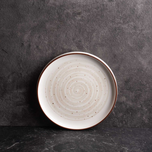 White Ripples Gray Salad Plate 8"