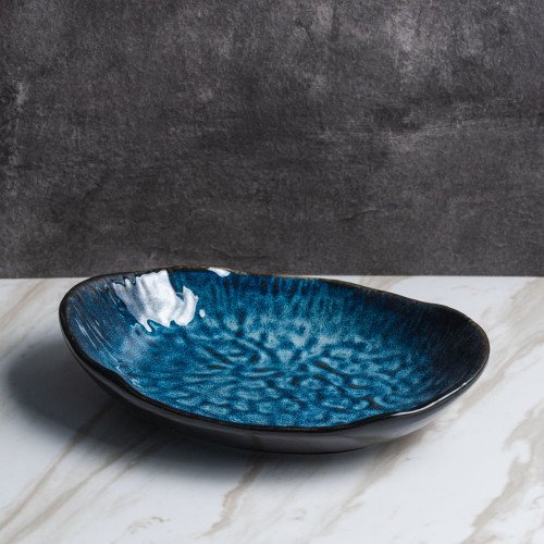 Blue Veins Pasta Plate 9" 3