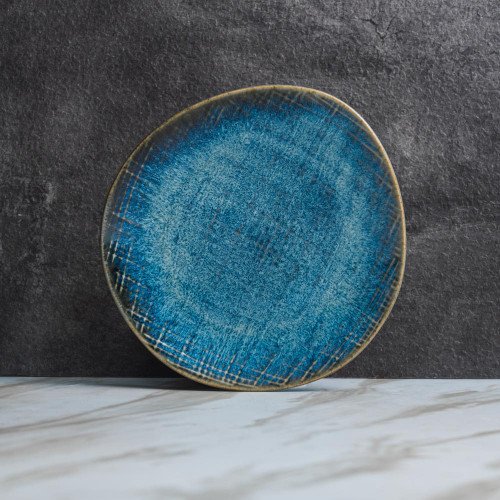 Cerulean Shade Uneven Salad Plate 7"
