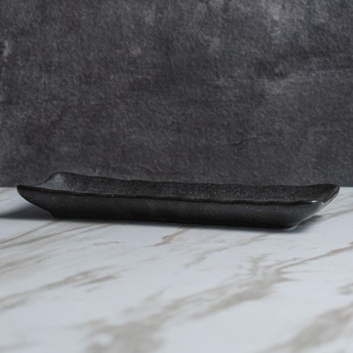 Vanity Black Long Plate 8" 2