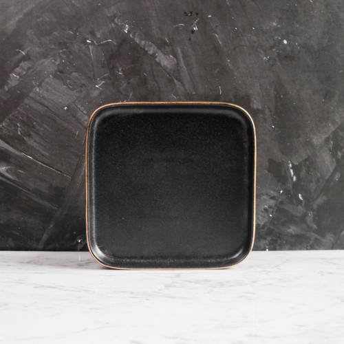 Black Clarity Square Sharing Plate 6"