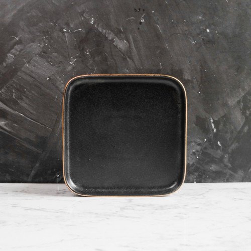 Black Clarity Square Sharing Plate 6"
