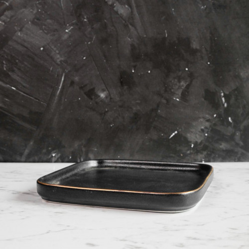 Black Clarity Square Sharing Plate 6" 2