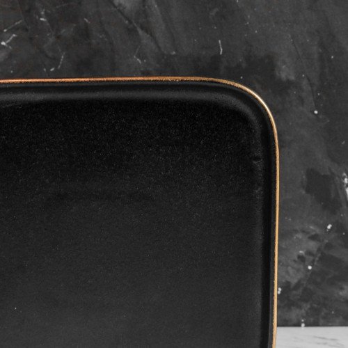 Black Clarity Square Sharing Plate 6" 3