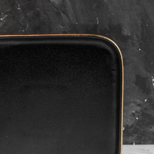 Black Clarity Square Sharing Plate 6" 3