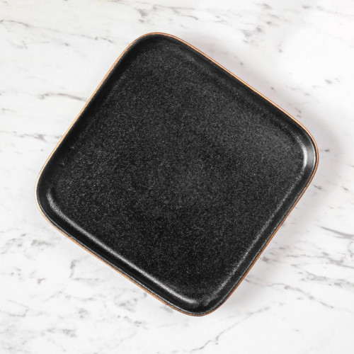 Black Clarity Square Sharing Plate 6" 4