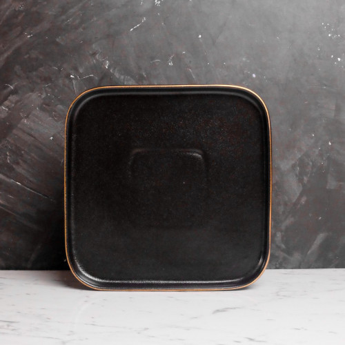 Black Clarity Square Salad Plate 8"