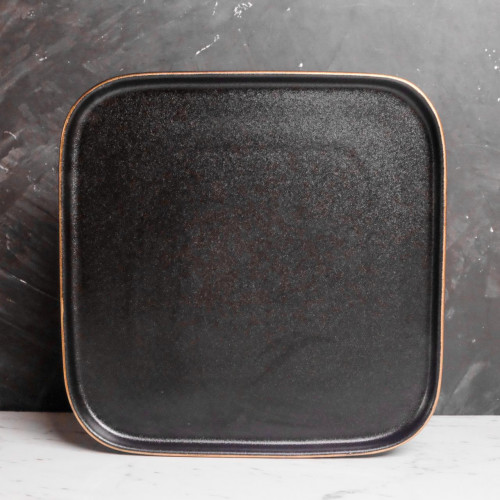 Black Clarity Square Dinner Plate 10"