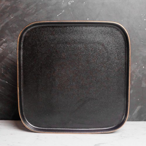 Black Clarity Square Dinner Plate 10"