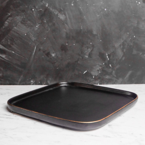 Black Clarity Square Dinner Plate 10" 3
