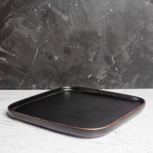 Black Clarity Square Dinner Plate 10" 3
