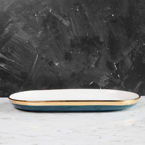 Viridian Green Long Platter 12"