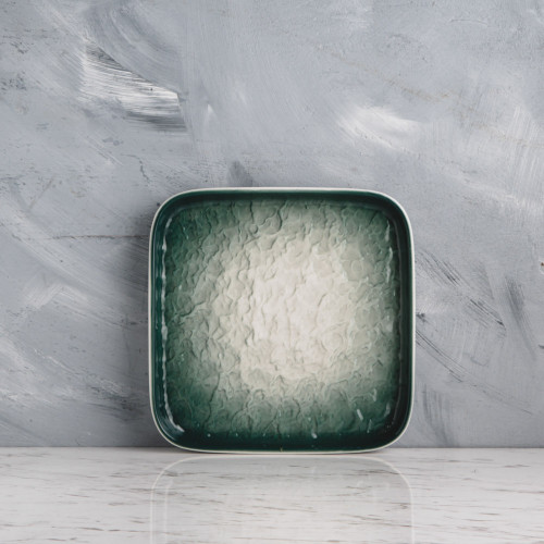 Glacier Green Square Sharing Plate 6"