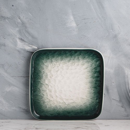 Glacier Green Square Plate 8"