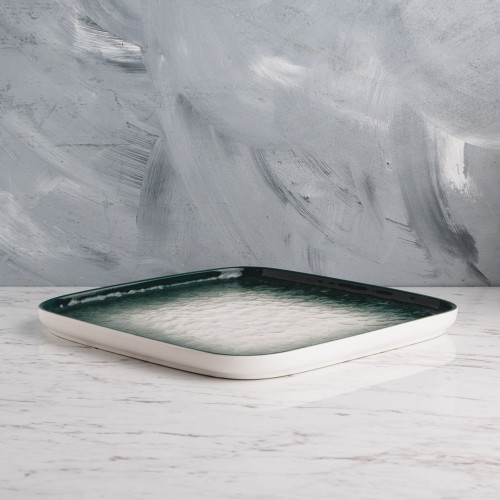 Glacier Green Square Plate 8" 2