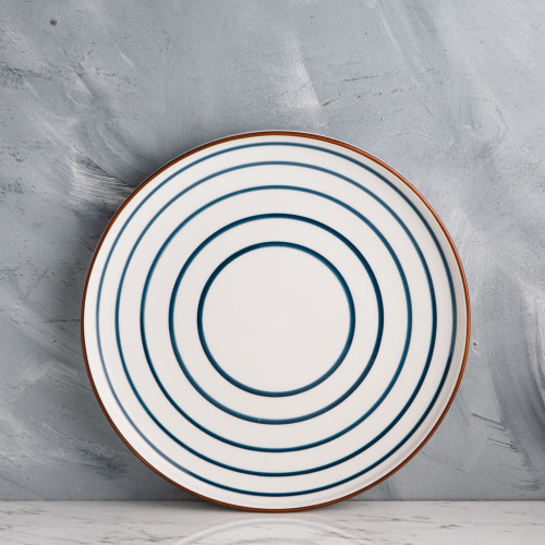 Meiji Blue Swirl Dinner Plate 10"