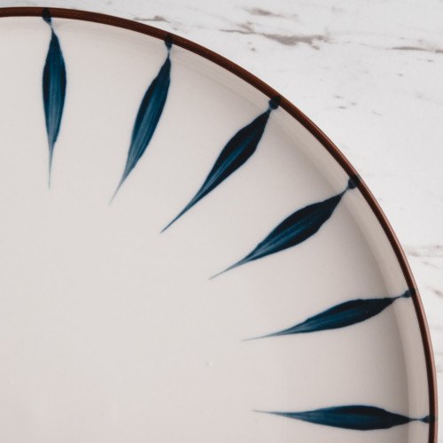 Meiji Blue Leaf Dinner Plate 10" 4