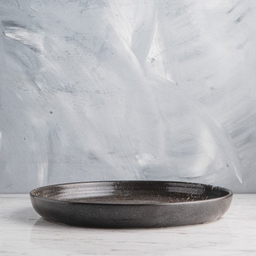 Vanity Black Textured Dinner Plate 10" 2