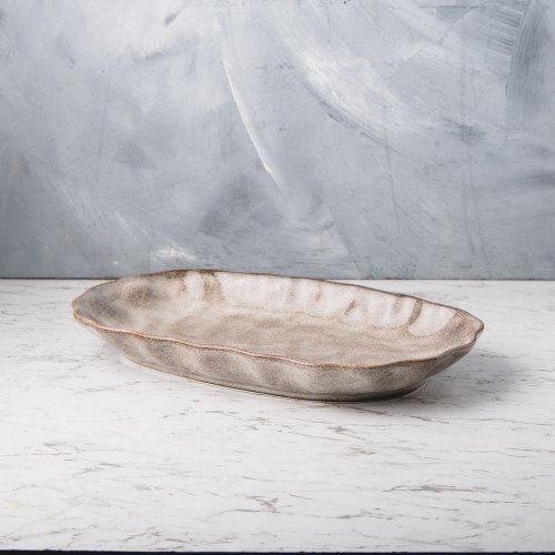 Sliver Tint Gray Long Platter 12" 3