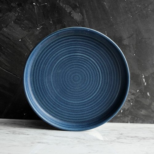Prussian Blue High-Rim Plate 7"
