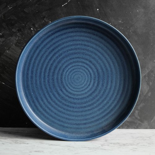Prussian Blue High-Rim Plate 10"