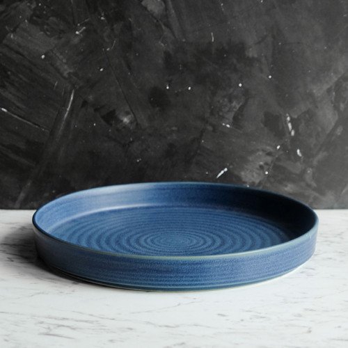 Prussian Blue High-Rim Plate 10" 3