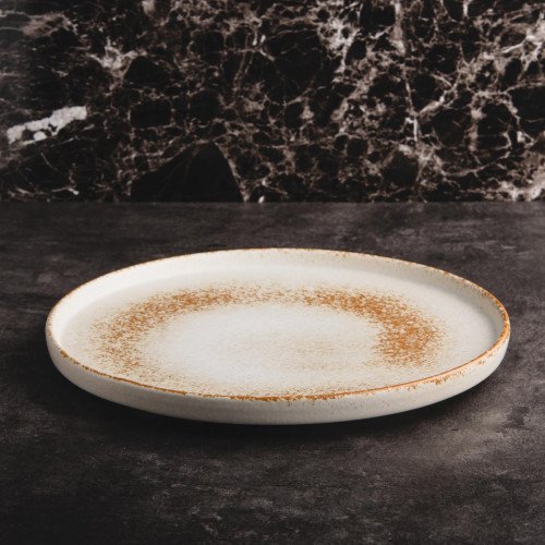 Torched Cream High-rim Plate 10" 2