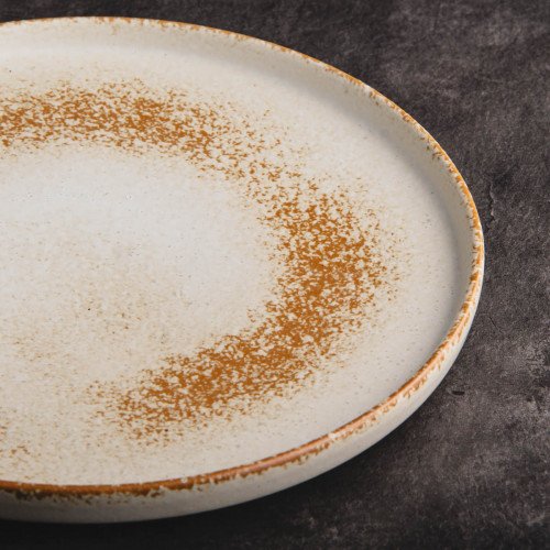 Torched Cream High-rim Plate 10" 4