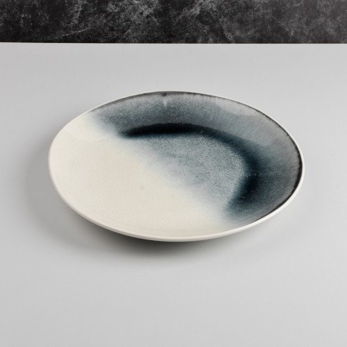 Blue Fade White Dinner Plate 10.5" 3