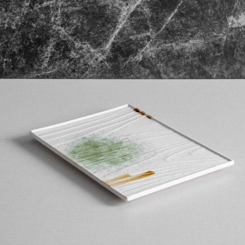White Serene Rectangular Platter 22.5 x 18.5cm