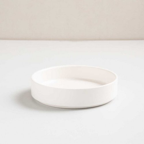 White Solitude High-Rim Plate 5"