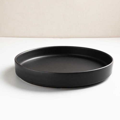 Black Solitude Tall Dinner Plate 10"