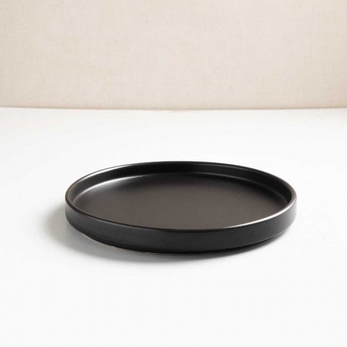 Black Solitude Flat Salad Plate 8"