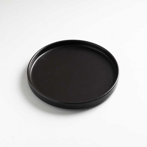 Black Solitude Flat Salad Plate 8" 4