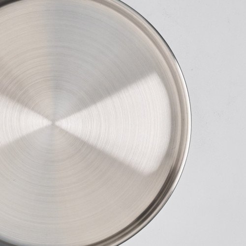 Korea Style Stainless Steel Flat Bottom Round Plate 25.5cm - Brushed 4