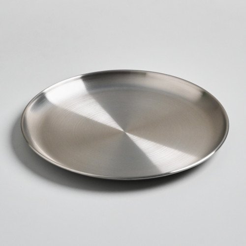Korea Style 304 Stainless Steel Shallow Plate 23cm - Silver