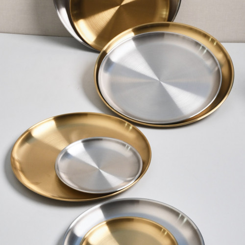 Korea Style 304 Stainless Steel Shallow Plate 23cm - Silver 5