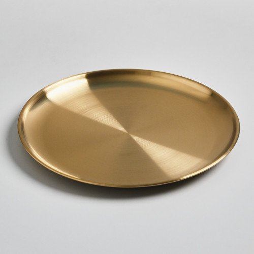 Korea Style 304 Stainless Steel Shallow Plate 26cm - Gold