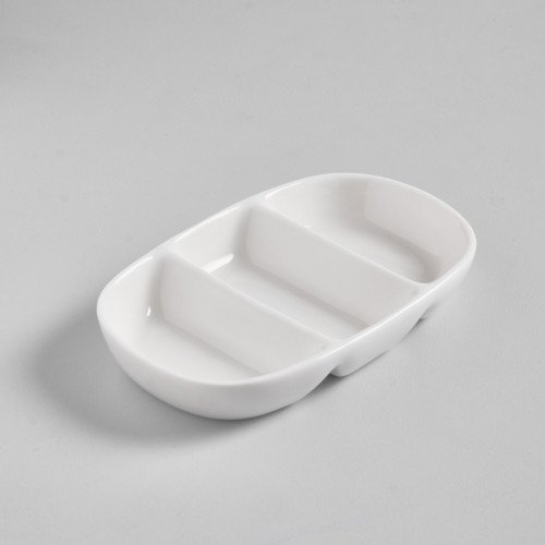 Ora White Triple Divided Dish
