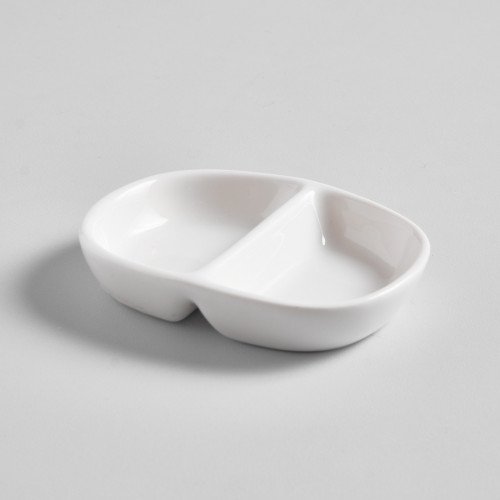 Ora White Divided Dish/Open Salt & Pepper