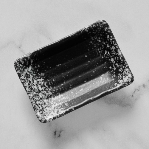 Black Kemuri Sauce Dish Rectangular 10cm x 7cm 2