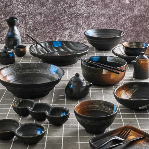 Dark Brown Fusion Double Sauce Dish 4