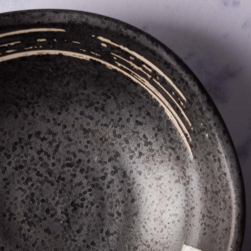 Black Embossed Sauce Dish 11cm 3