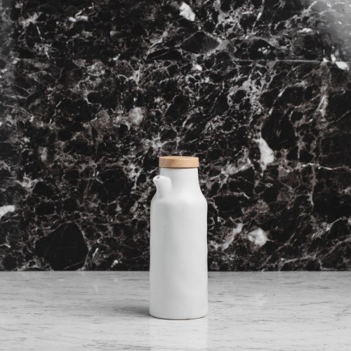 Ceramic Seasoning Pot White 400ml (F8)