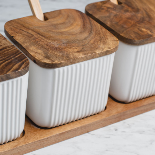 Minimalist Condiment Container Set White 2