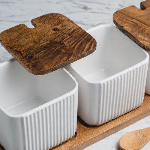 Minimalist Condiment Container Set White 4