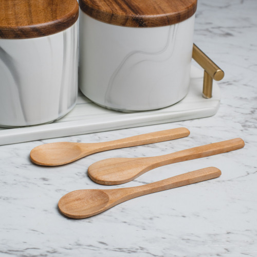 Marble Art Round Condiment Container Set 5