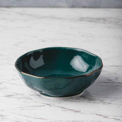 Sliver Tint Green Sauce Dish 4" 3
