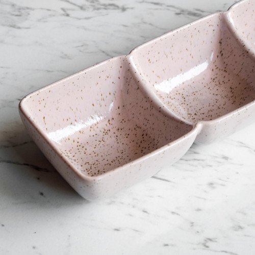 Crepe Pink Split Platter 3-Sides 15" 2